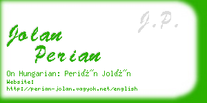 jolan perian business card